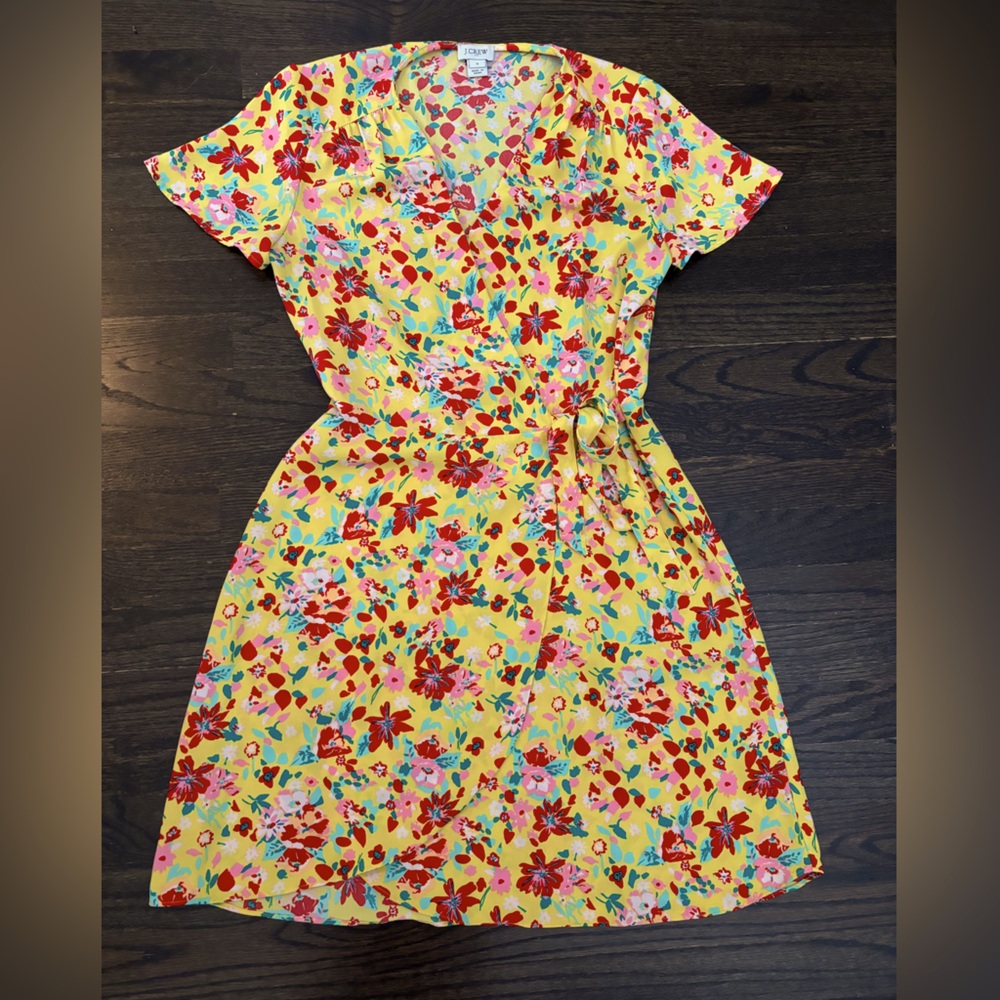 Floral J. Crew Factory Tie Waist Wrap Dress in Size 0